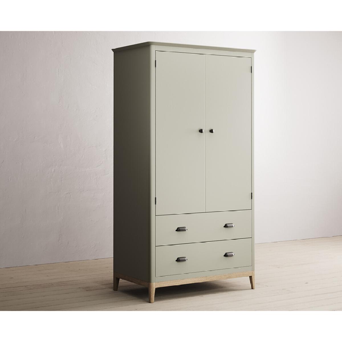 Ancona Oak and Soft Green Painted Double Wardrobe – image 3