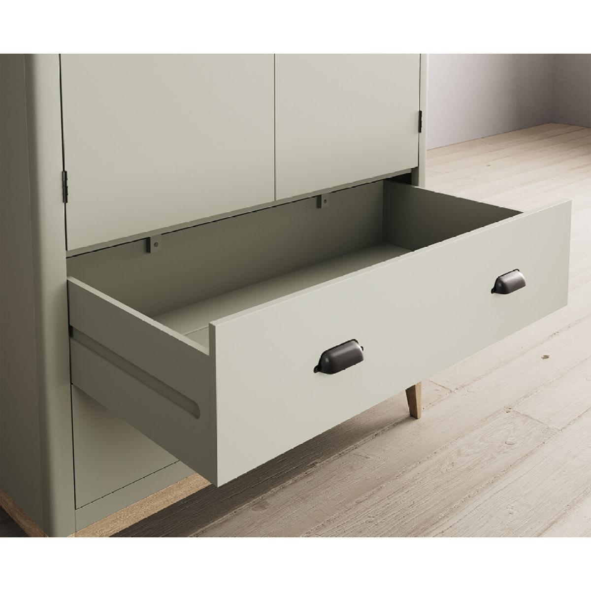 Ancona Oak and Soft Green Painted Double Wardrobe – image 5