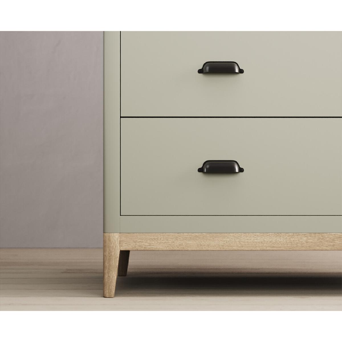 Ancona Oak and Soft Green Painted Double Wardrobe – image 6