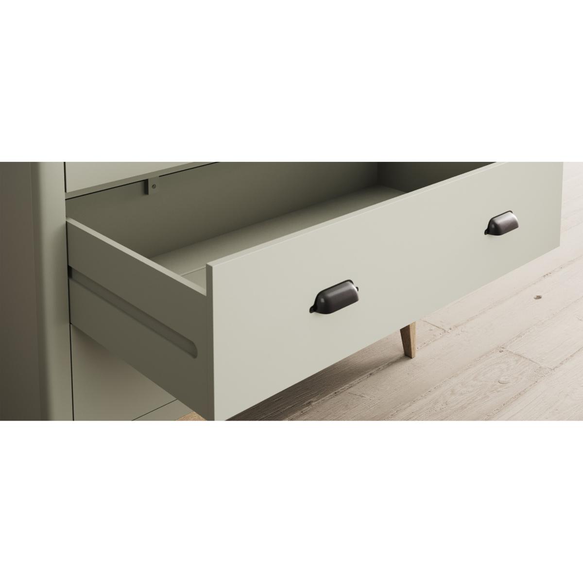 Ancona Oak and Soft Green Painted Double Wardrobe – image 9