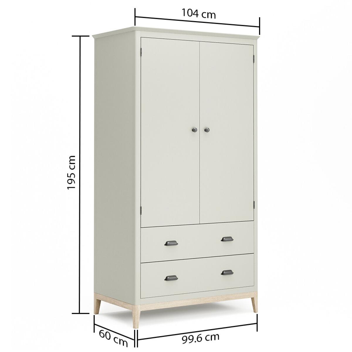 Ancona Oak and Soft Green Painted Double Wardrobe – image 10