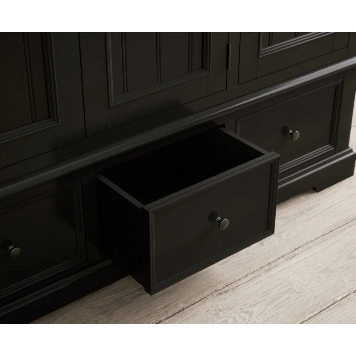 Charlton Oak and Black Painted Triple Wardrobe – image 8