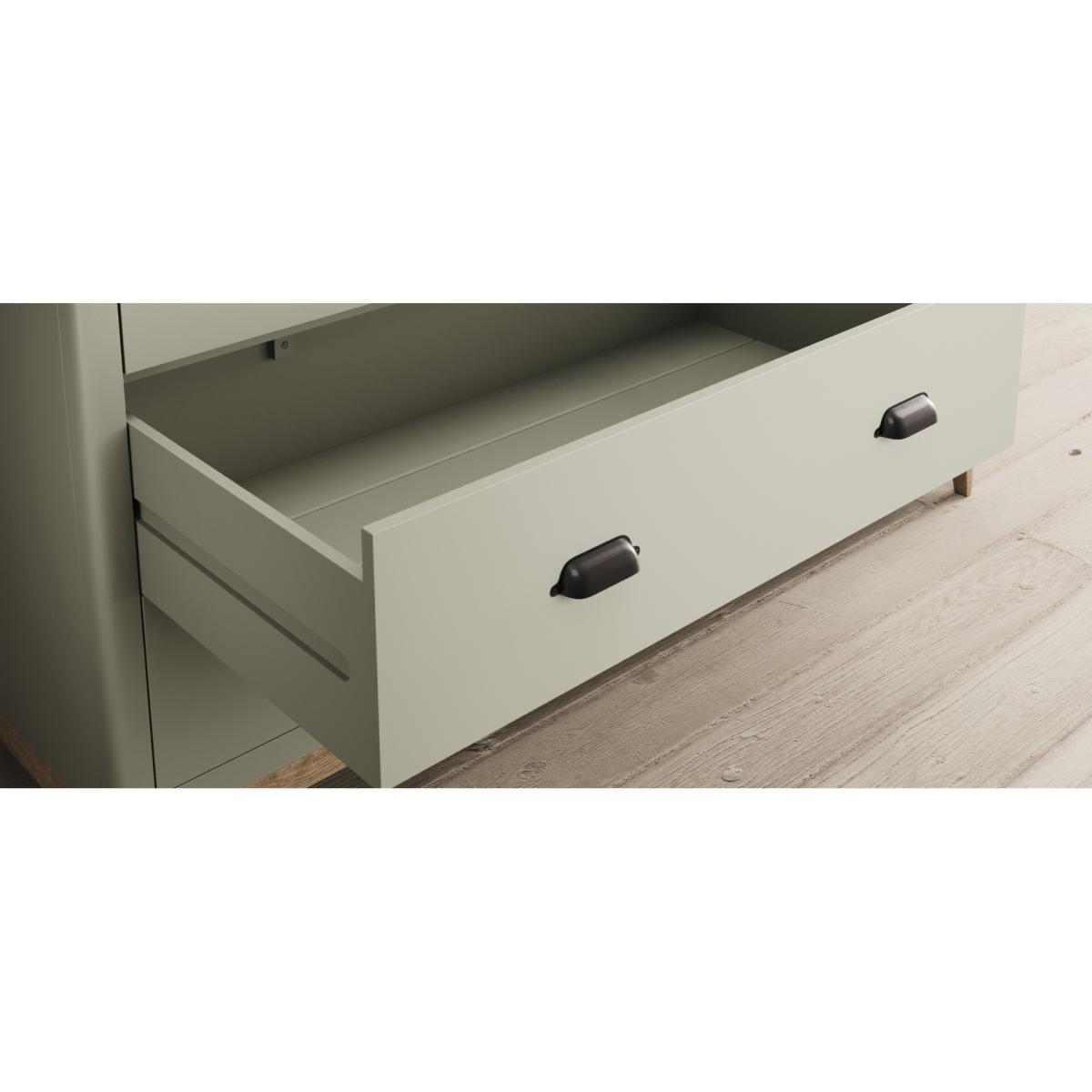 Ancona Oak and Soft Green Painted Triple Wardrobe – image 8