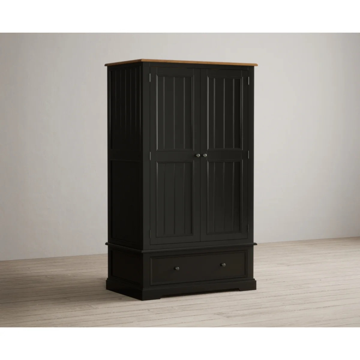 Charlton Oak and Black Painted Double Wardrobe – image 5