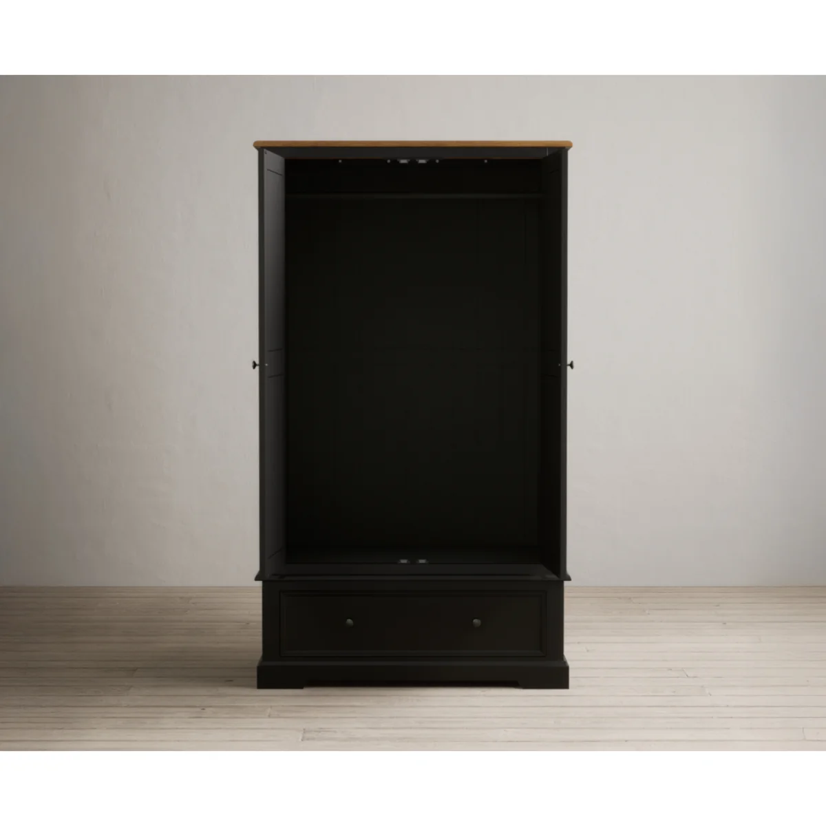 Charlton Oak and Black Painted Double Wardrobe – image 6