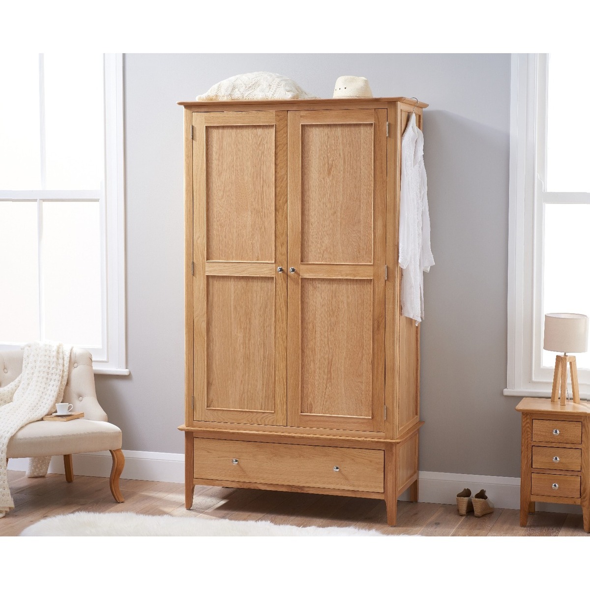 Sadie Oak Large Two Door Wardrobe – image 2