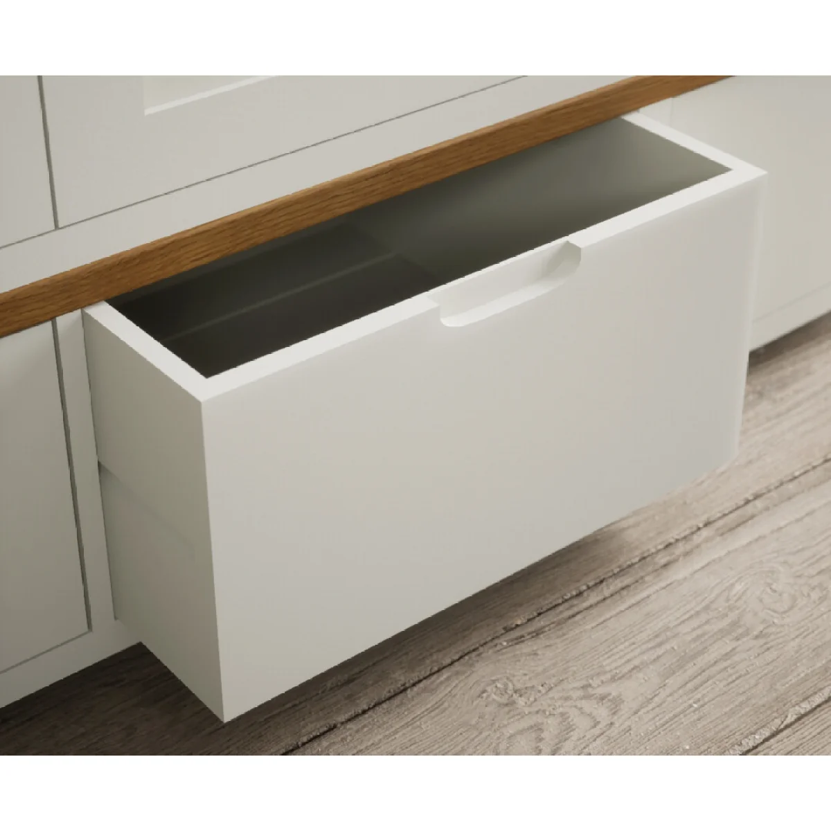 Bradwell Oak and Signal White Painted Triple Wardrobe – image 9