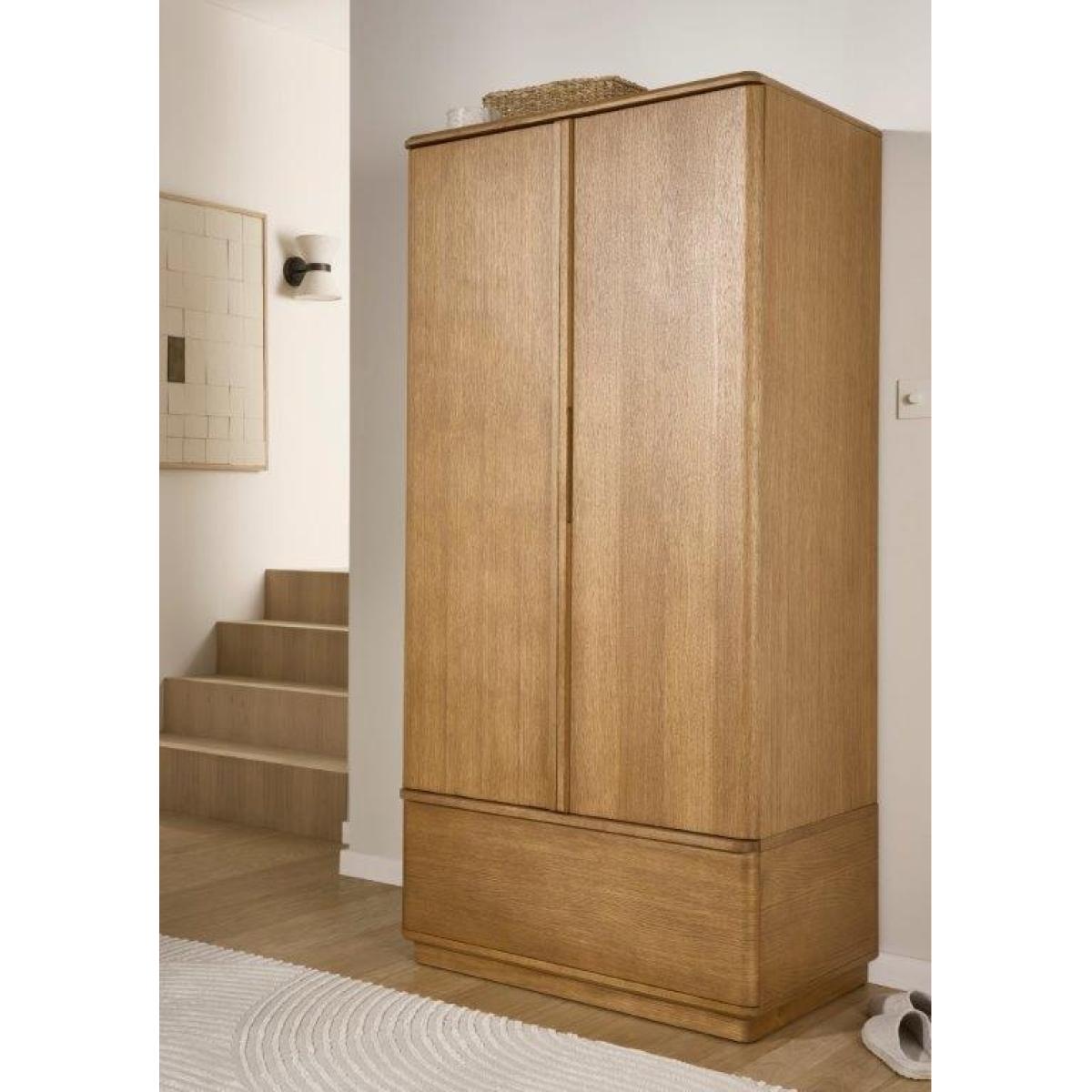 Colorado 2 Door 1 Drawer Wardrobe In LightWood – image 2