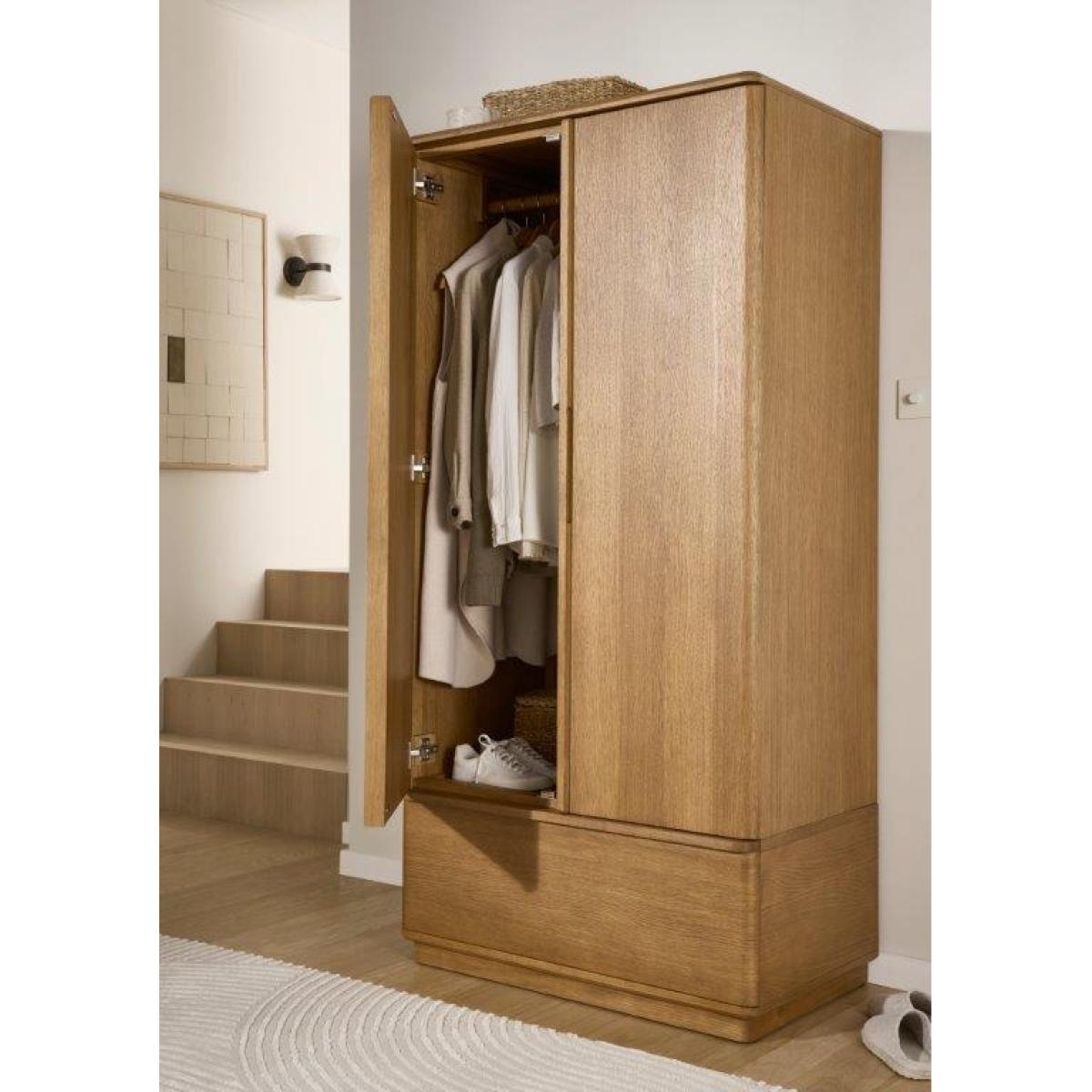 Colorado 2 Door 1 Drawer Wardrobe In LightWood – image 5
