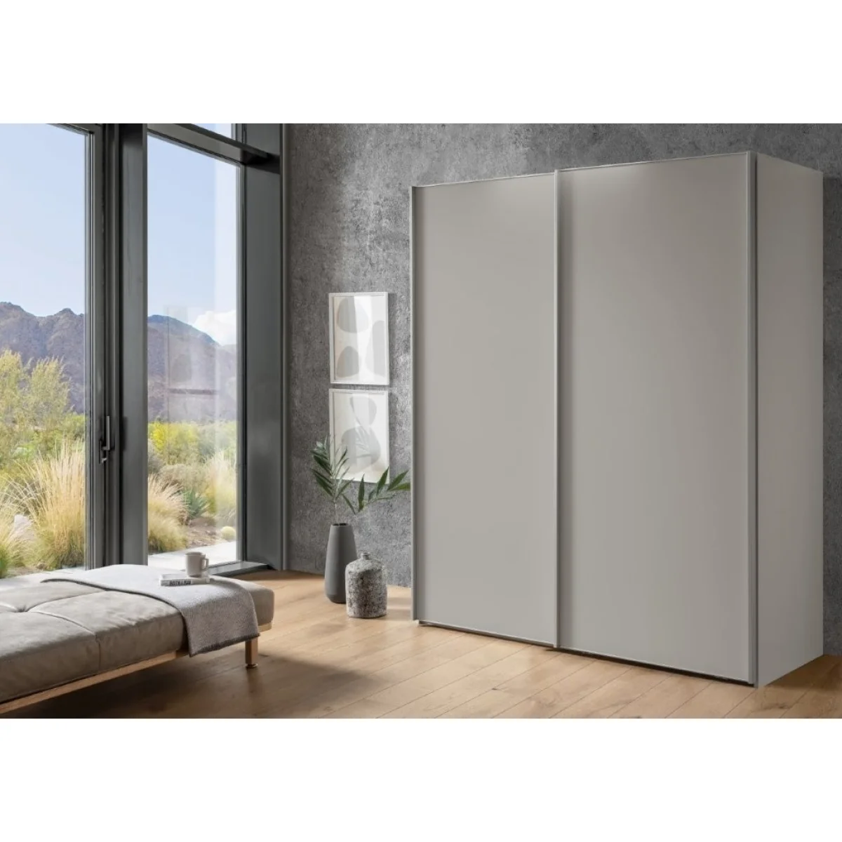 Wiemann Darwin 200cm Wide Sliding 2 Door Wardrobe - Pebble Grey – image 2