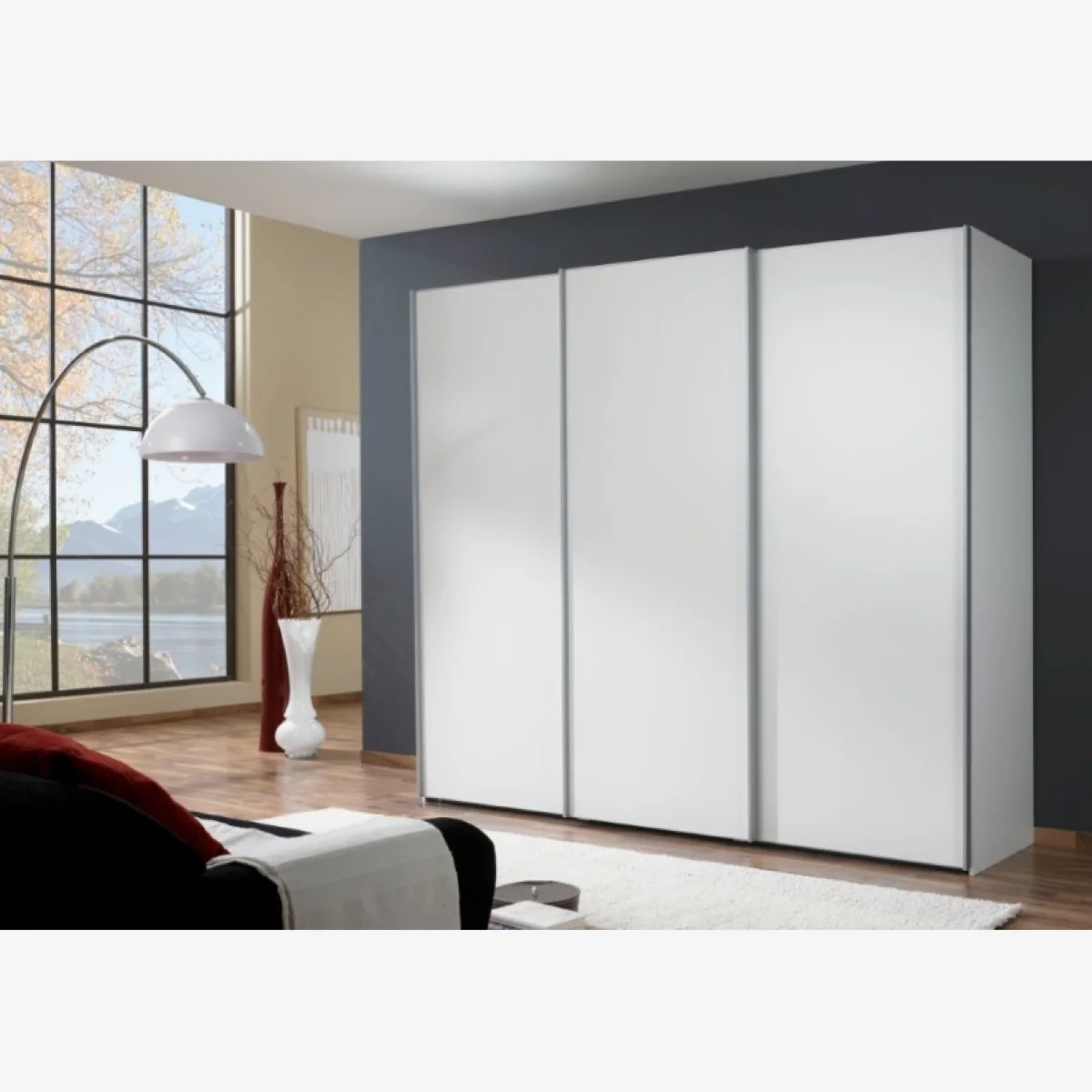 Wiemann Darwin Sliding 3 Door Wardrobe - 225cm - 3 Mirrored Doors – image 1