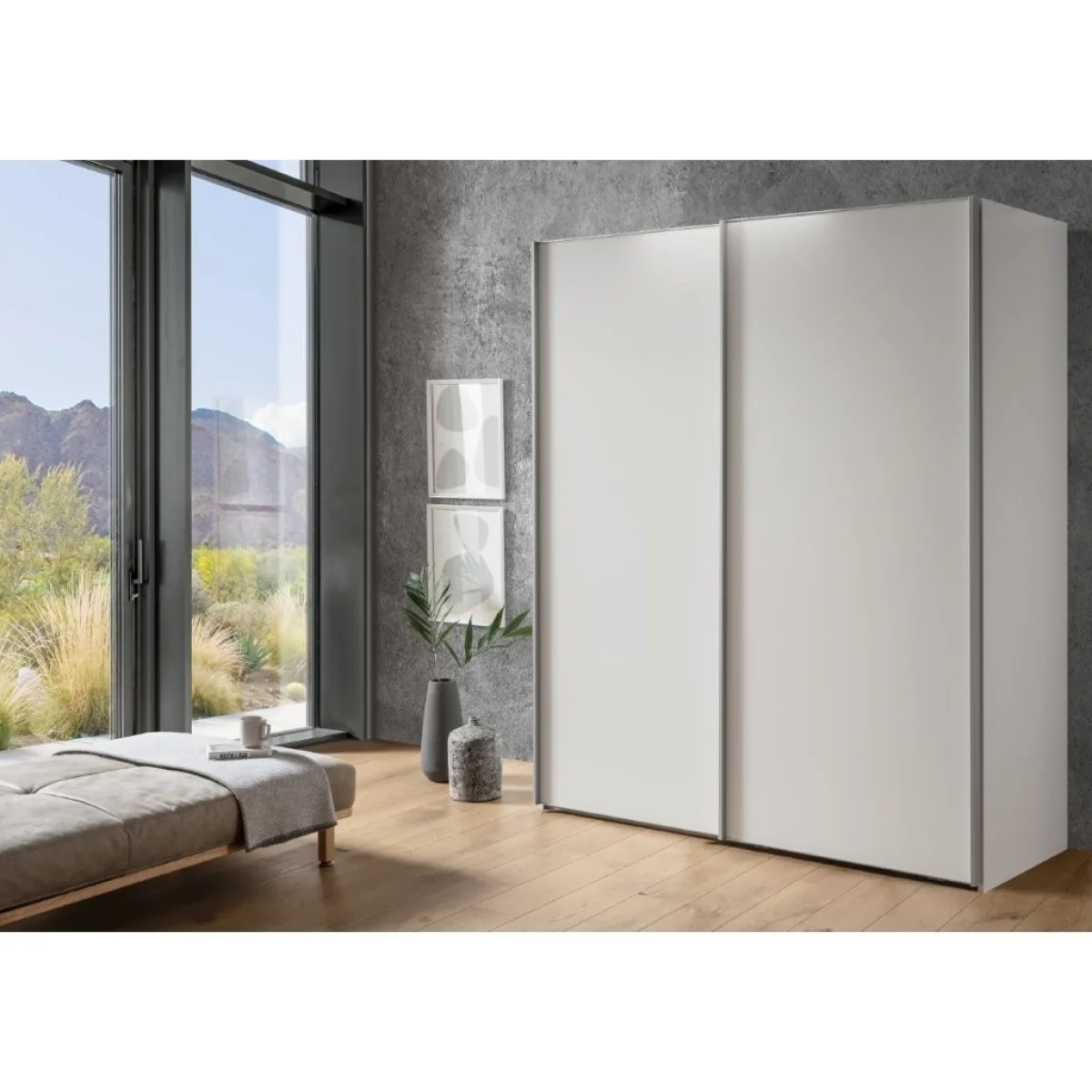 Wiemann Darwin Sliding 2 Door Wardrobe - 200cm - 2 Wooden Doors – image 2