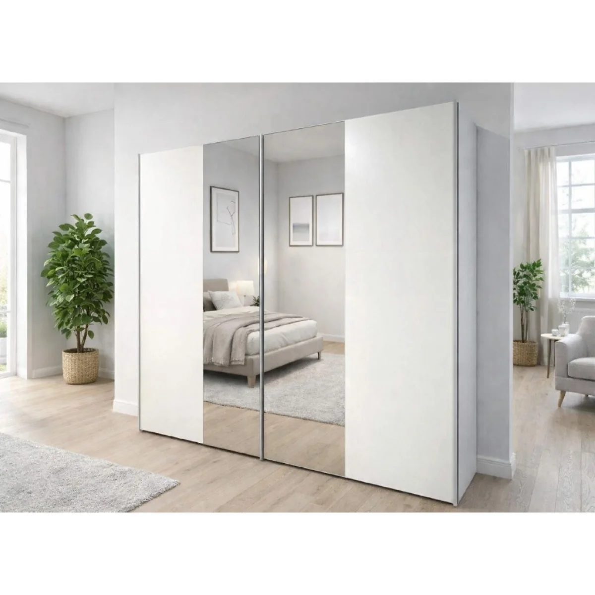 Wiemann Darwin Sliding 2 Door Wardrobe - 200cm - 2 Wooden Doors – image 8