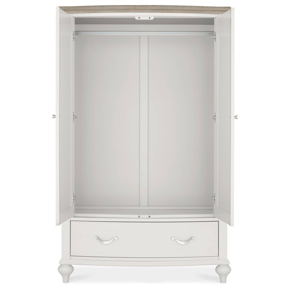 Montreal Grey Washed Oak & Soft Grey Double Wardrobe – image 4