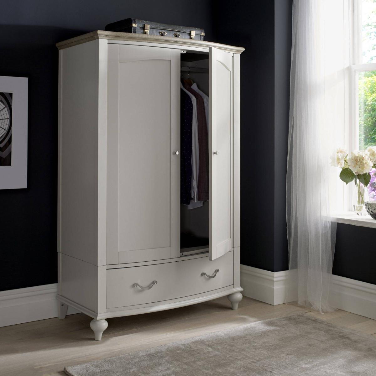 Montreal Grey Washed Oak & Soft Grey Double Wardrobe – image 5