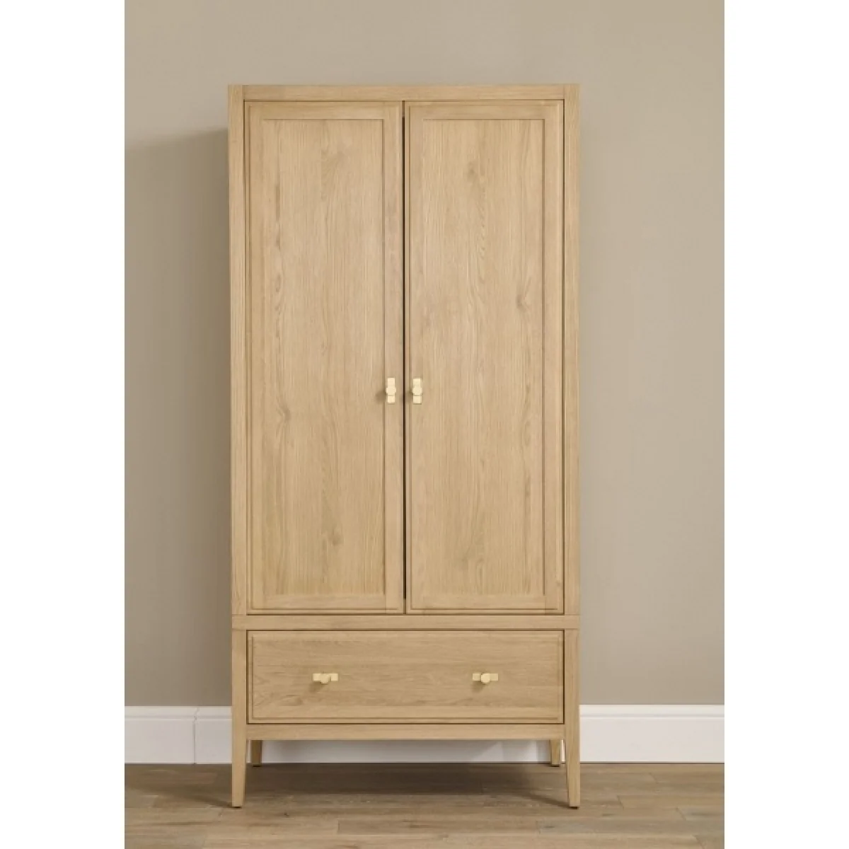 Illinois 2 Door Wardrobe With Drawer - Oak – image 3