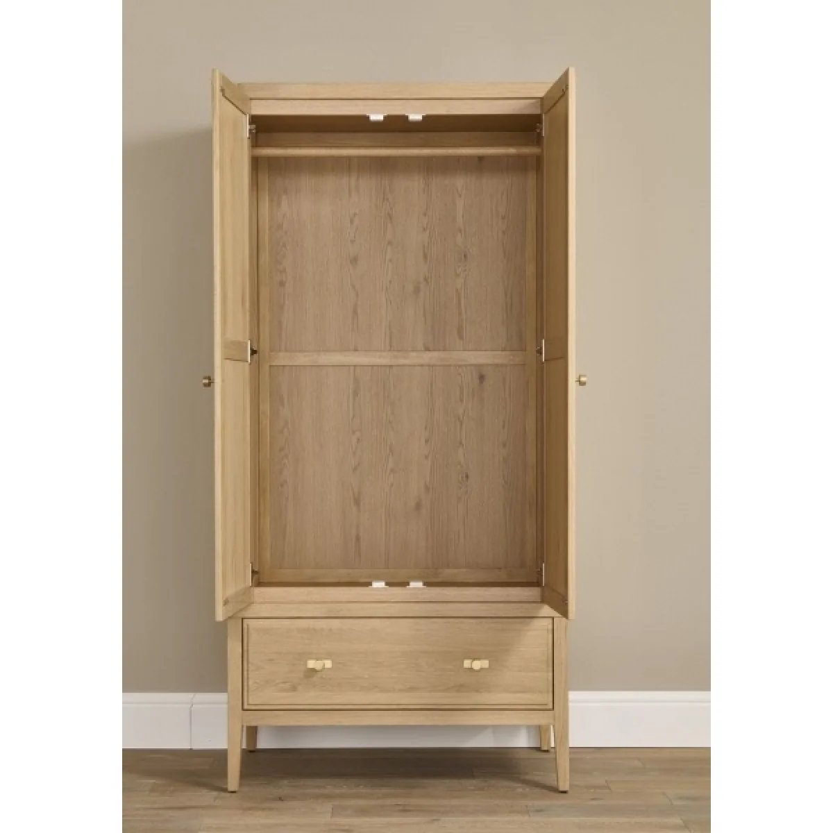 Illinois 2 Door Wardrobe With Drawer - Oak – image 4