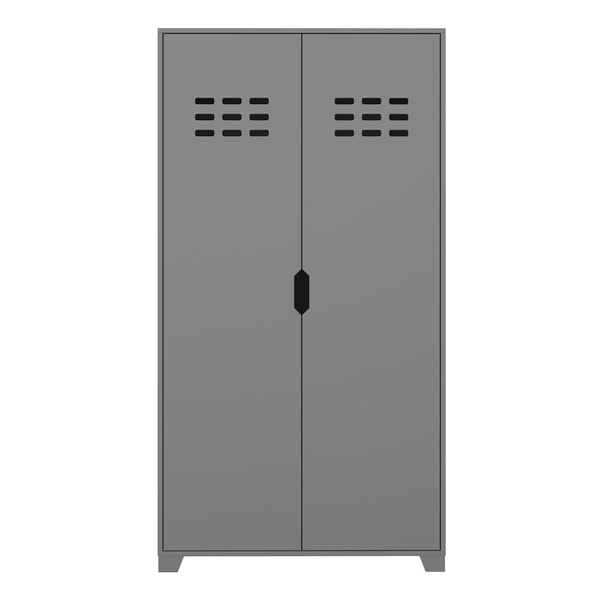 Loke 2-Door Wardrobe - Grey – image 2