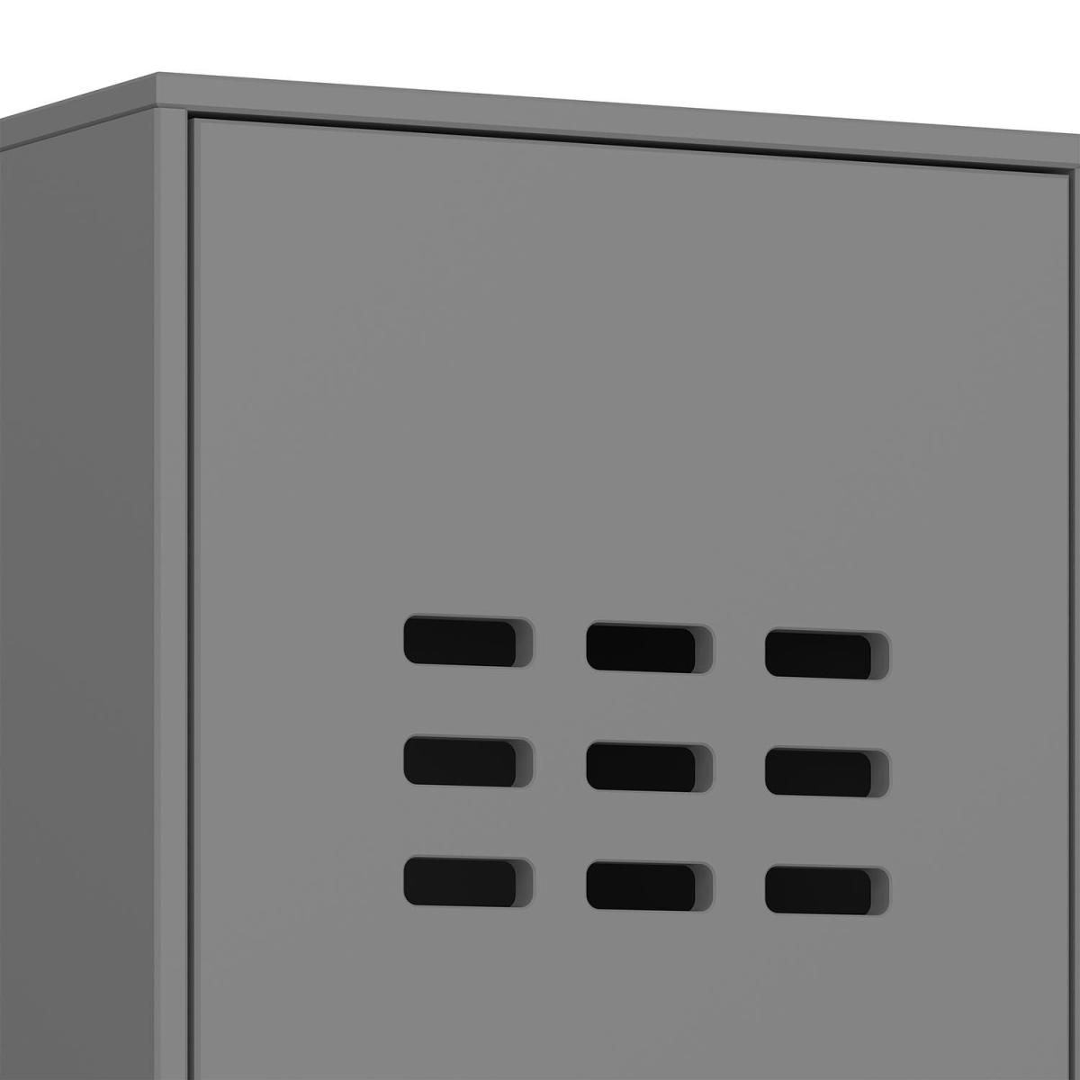 Loke 2-Door Wardrobe - Grey – image 4