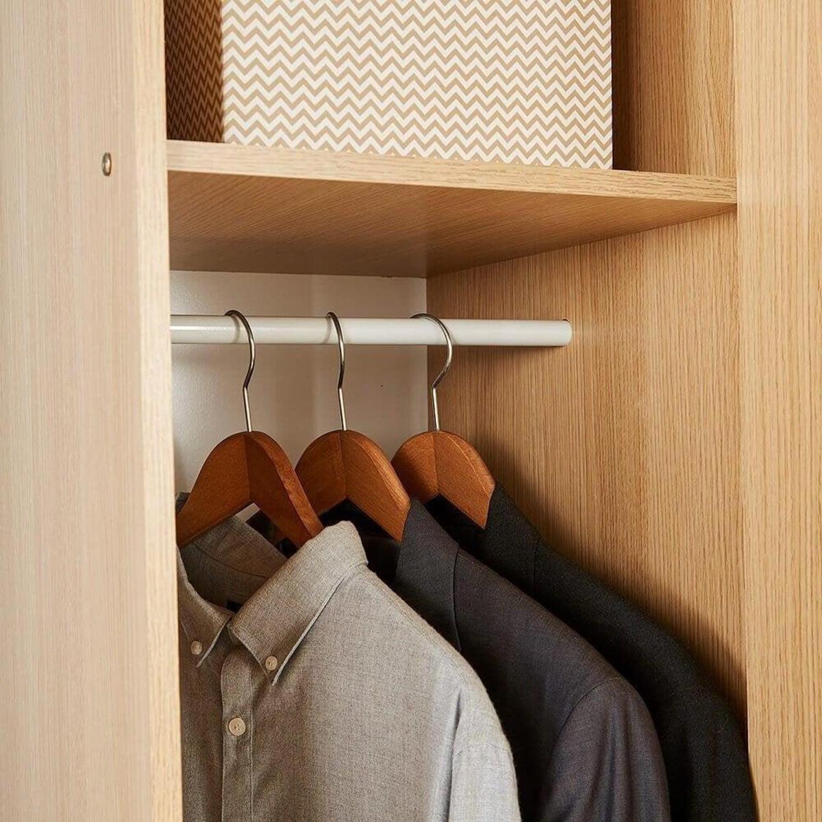 Stratford 1 Door Slim Wardrobe Bedroom Storage Unit - Oak – image 5