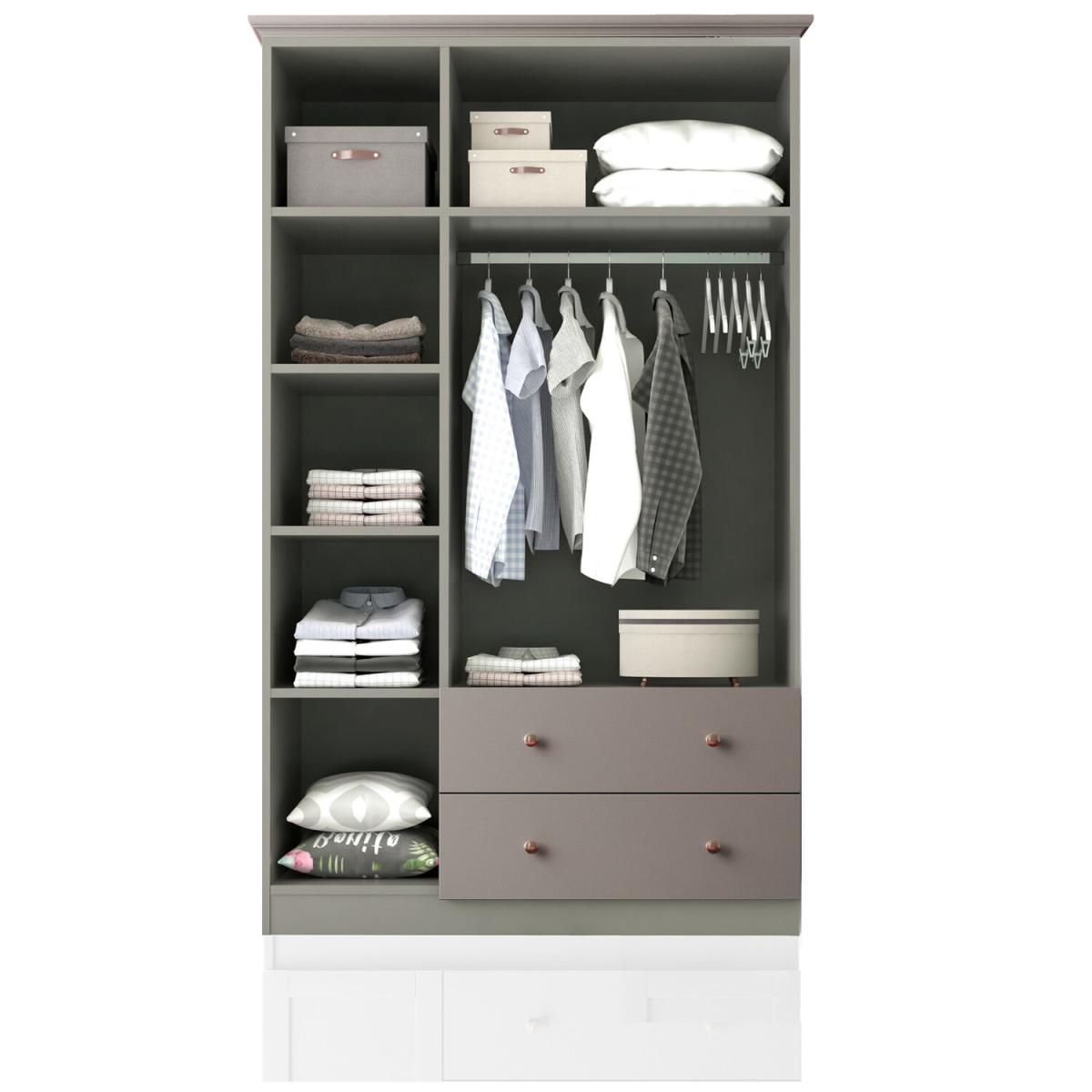 COLETTE 3 Door 2 Drawer Wardrobe, Anthracite - White – image 4