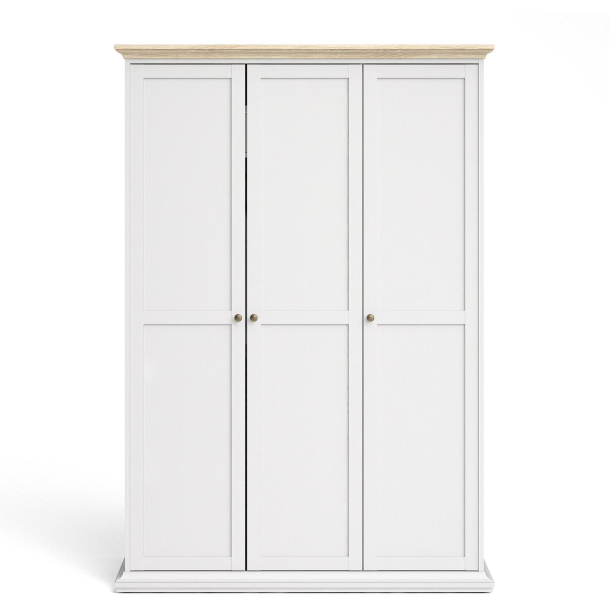 Jonas & James Belleville Wardrobe - White/Oak / 3 Door Wardrobe – image 2
