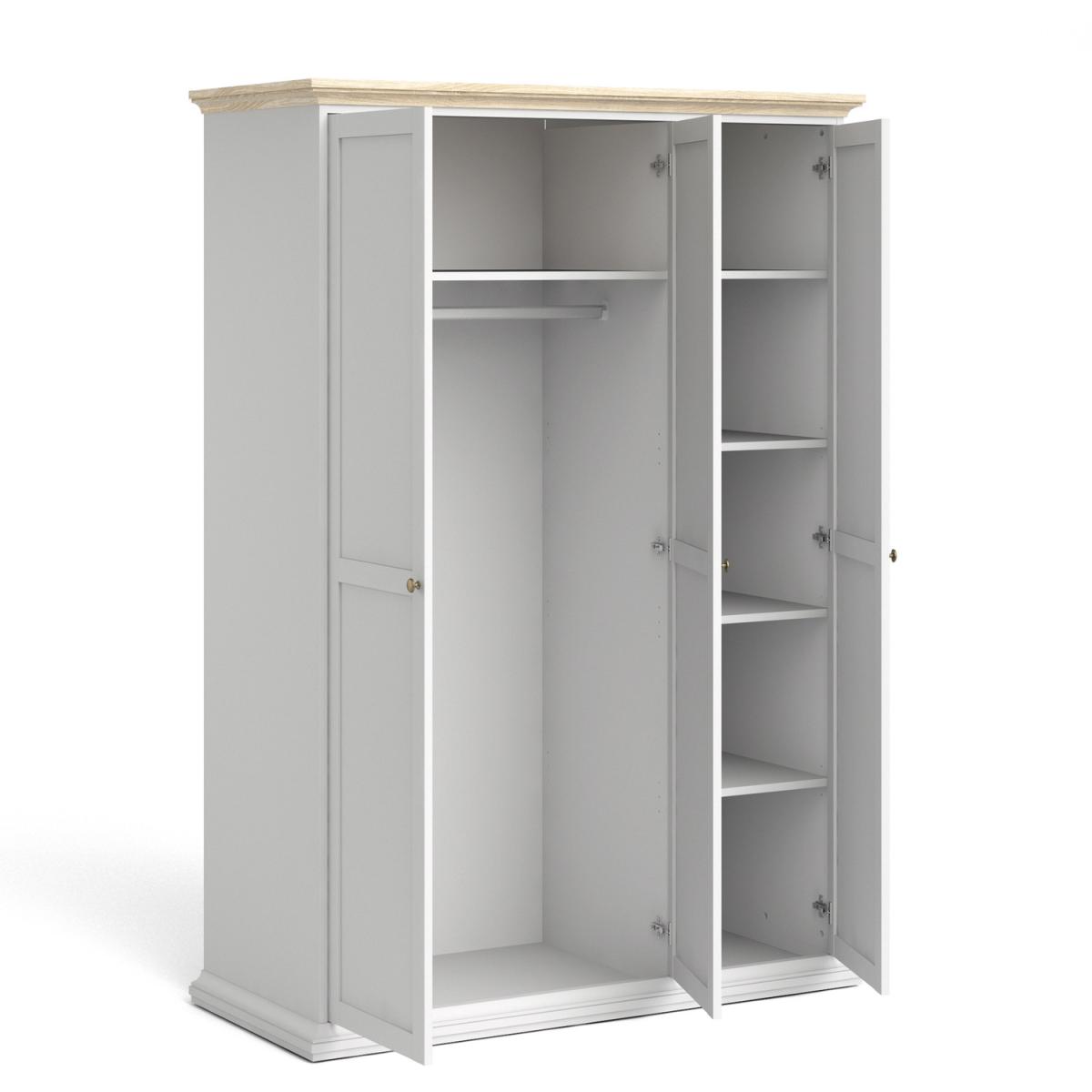 Jonas & James Belleville Wardrobe - White/Oak / 3 Door Wardrobe – image 4