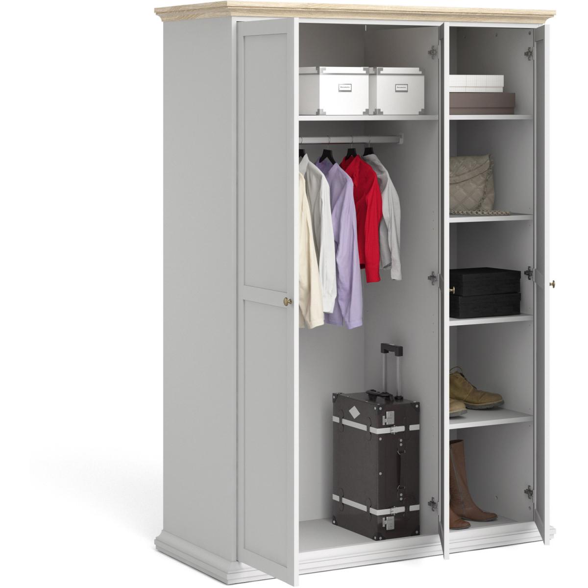 Jonas & James Belleville Wardrobe - White/Oak / 3 Door Wardrobe – image 5