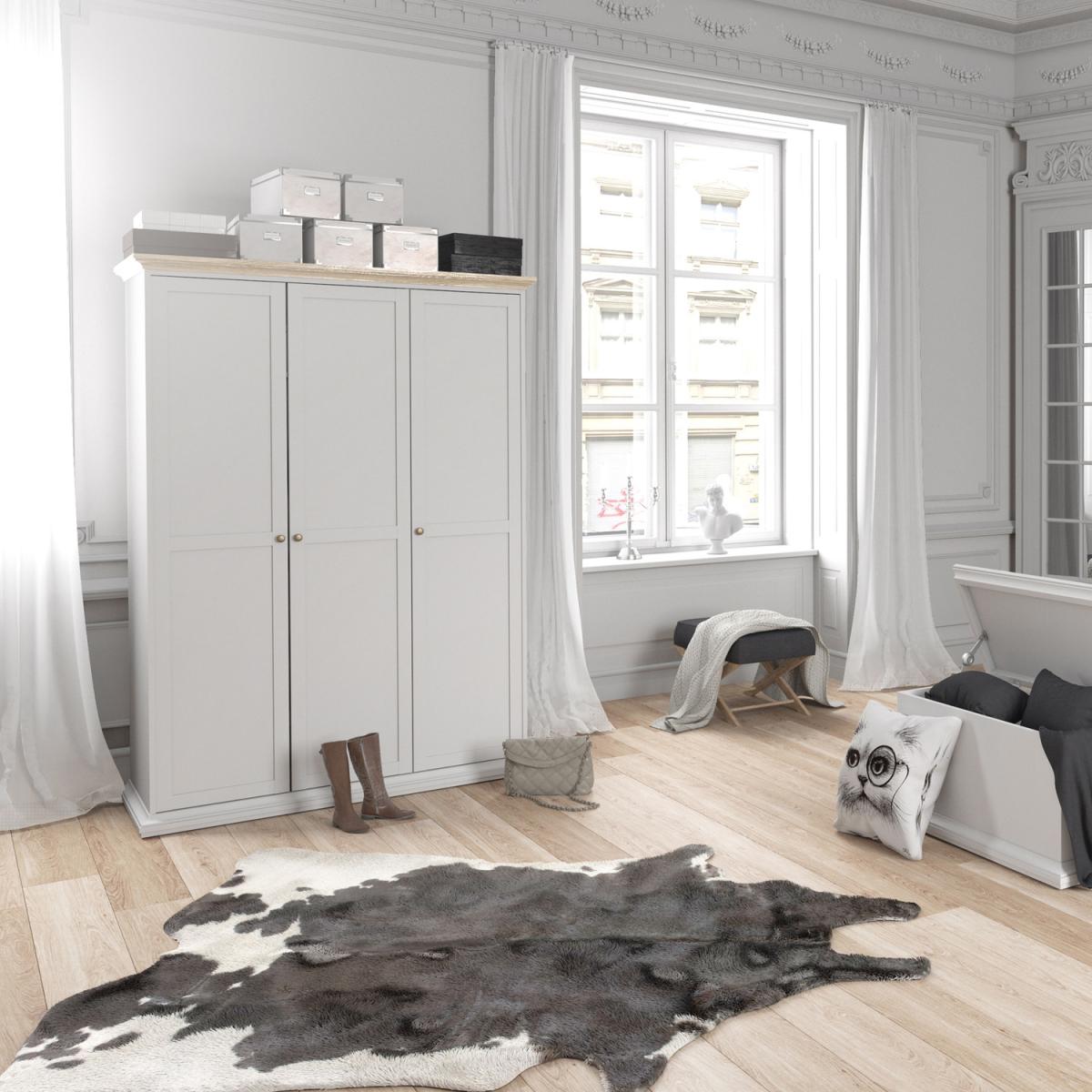 Jonas & James Belleville Wardrobe - White/Oak / 3 Door Wardrobe – image 6