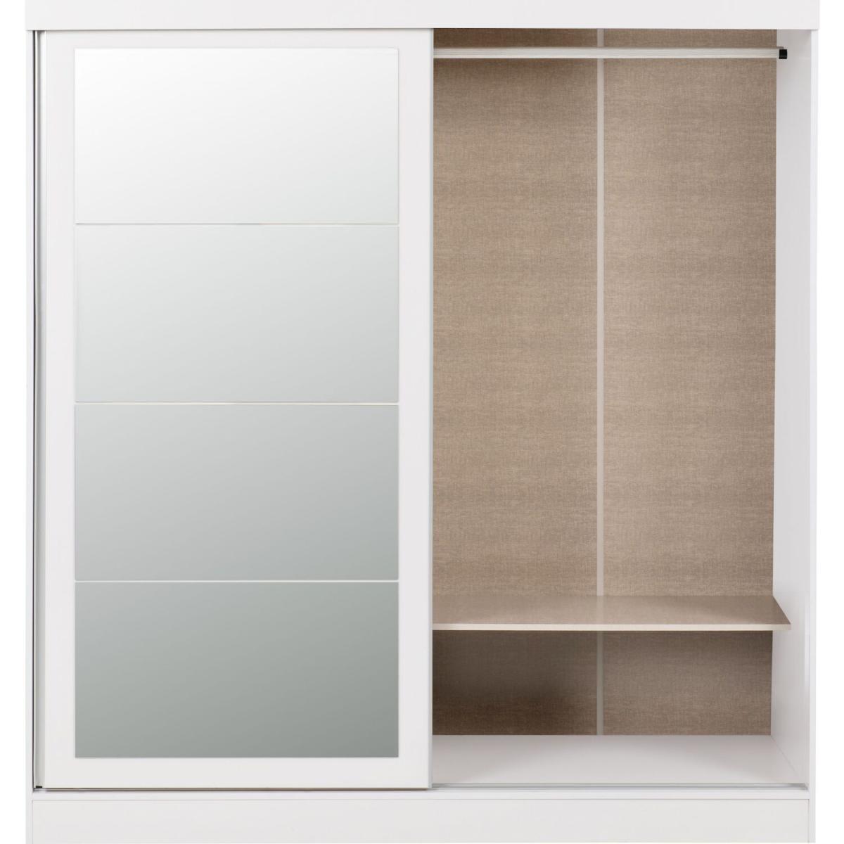 Nevada 2 Door Sliding Wardrobe  - White Gloss – image 6