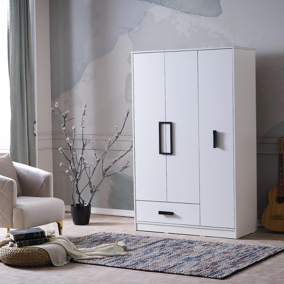 Buse Three Door Wardrobe - White – image 4