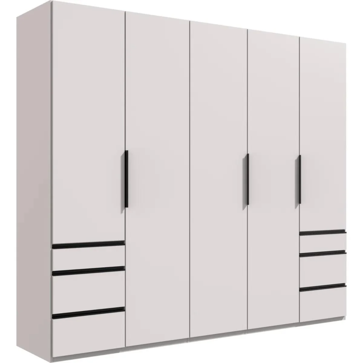 Guardino Matt White 5 Door 250cm Wardrobe - White – image 3