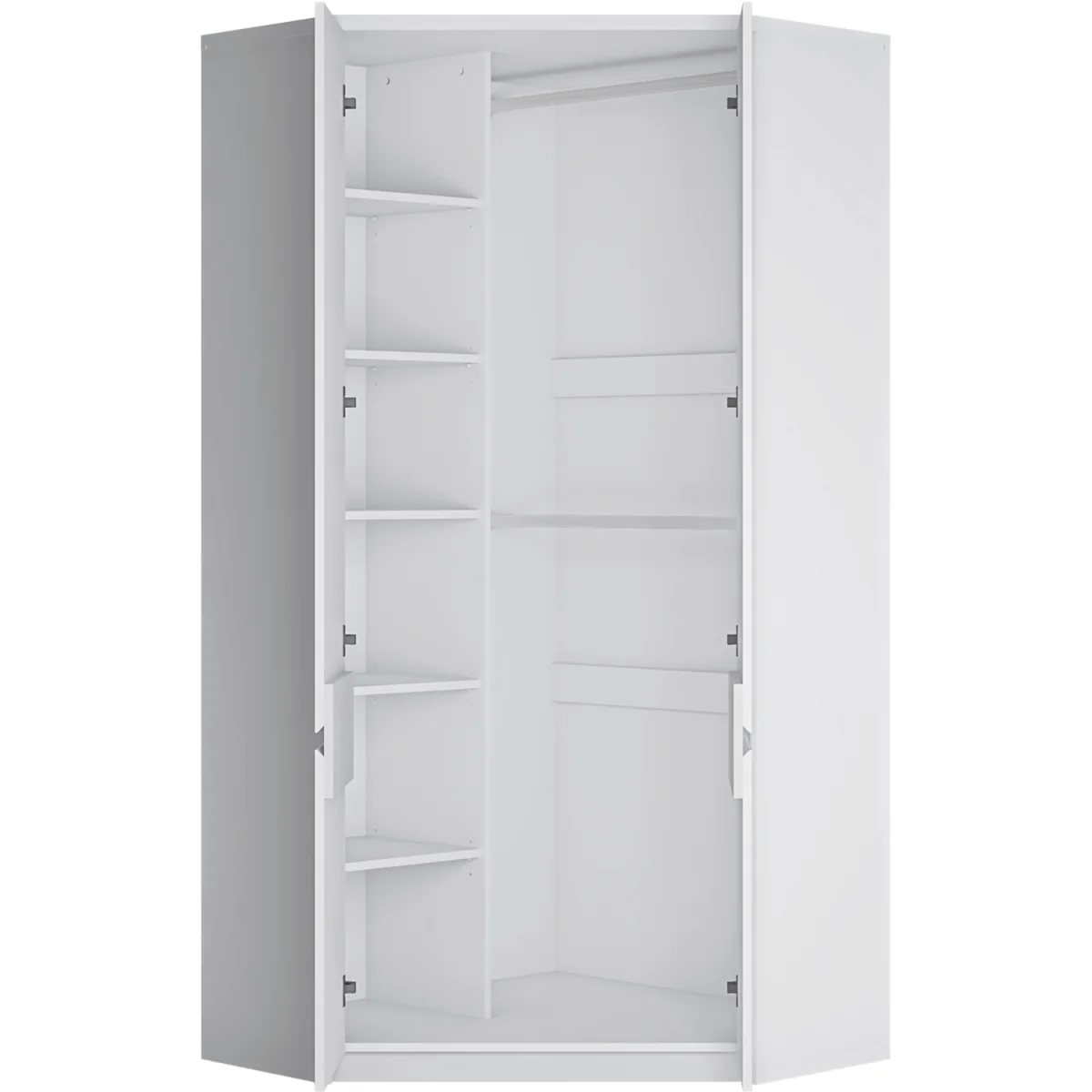 Fribo Corner Wardrobe 2 Door in Alpine White - Alpine White – image 3