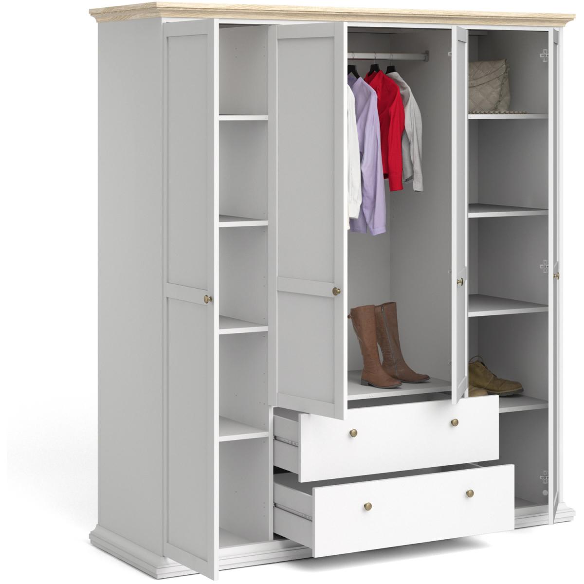 Jonas & James Belleville Four Door Wardrobe  - White/Oak – image 5