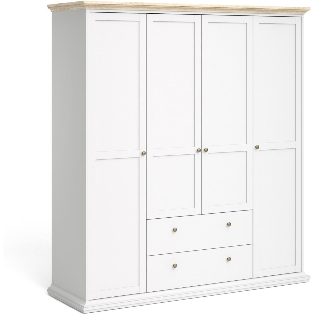 Jonas & James Belleville Four Door Wardrobe  - White/Oak – image 7
