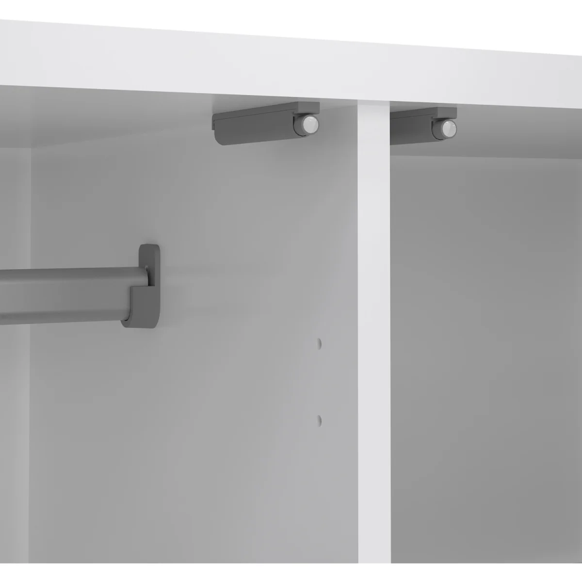 Naia Wardrobe with 2 Doors 1 Drawer in White High Gloss - White High Gloss – image 7