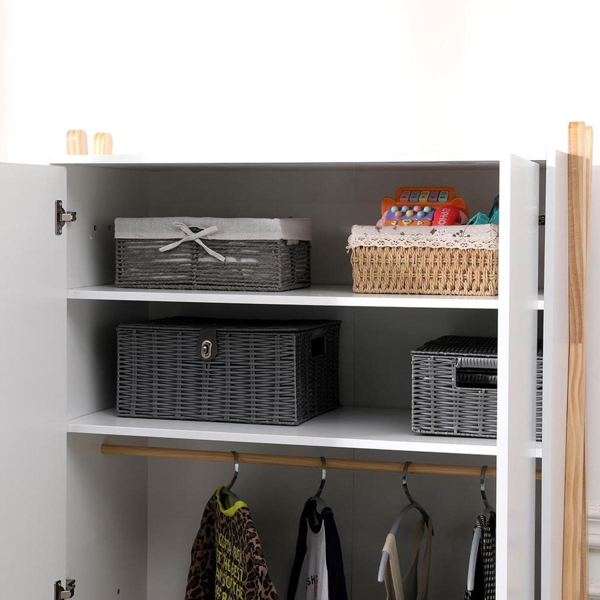 Tepee 2 Door Wardrobe Bedroom Storage Unit - White – image 5