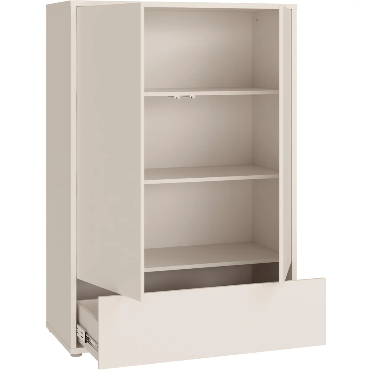 Alice Springs 2 Door Wardrobe with Push-Open Doors & Drawer in Sand - Sand – image 6