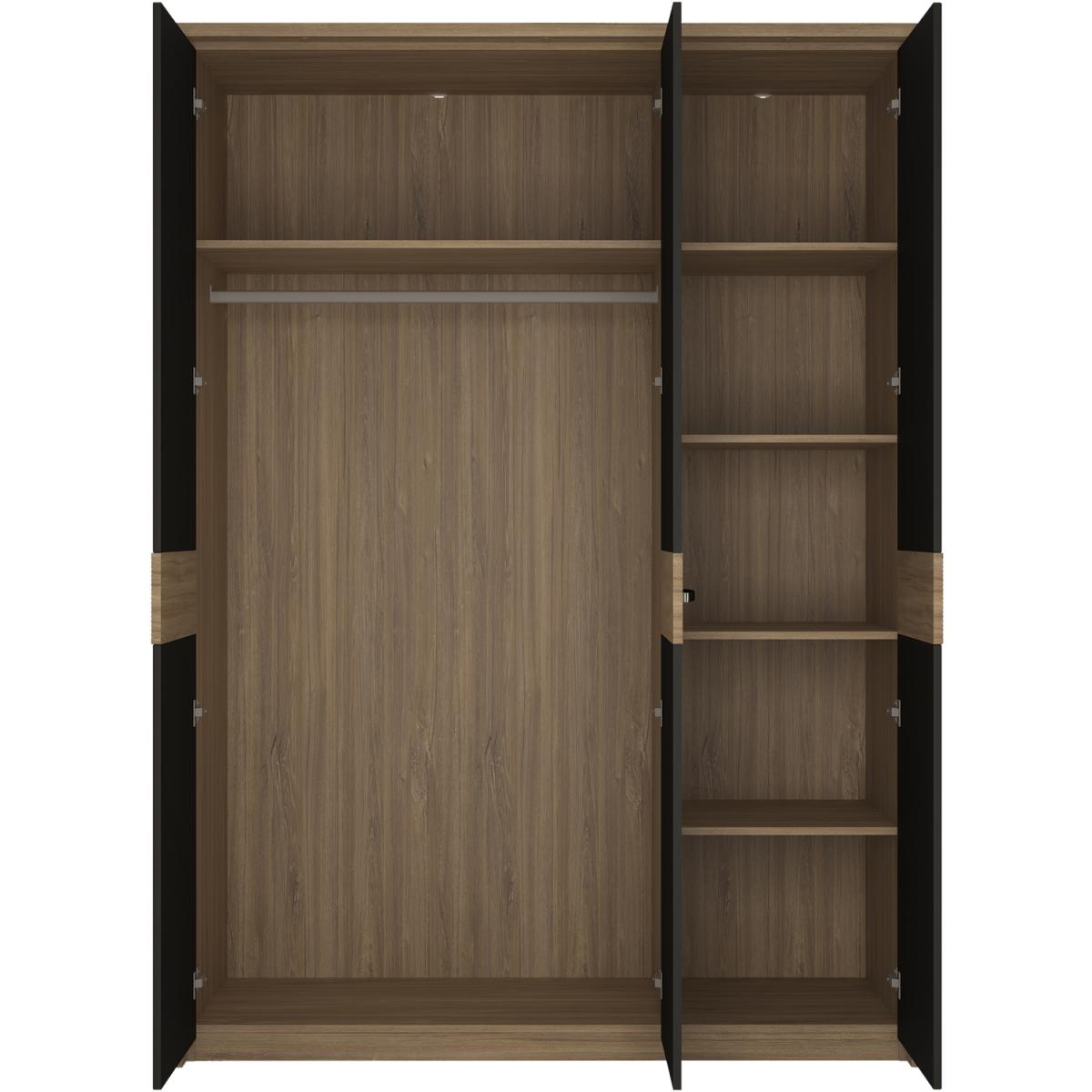 Jonas & James Orlando Three Door Wardrobe - Stirling Oak / black – image 2