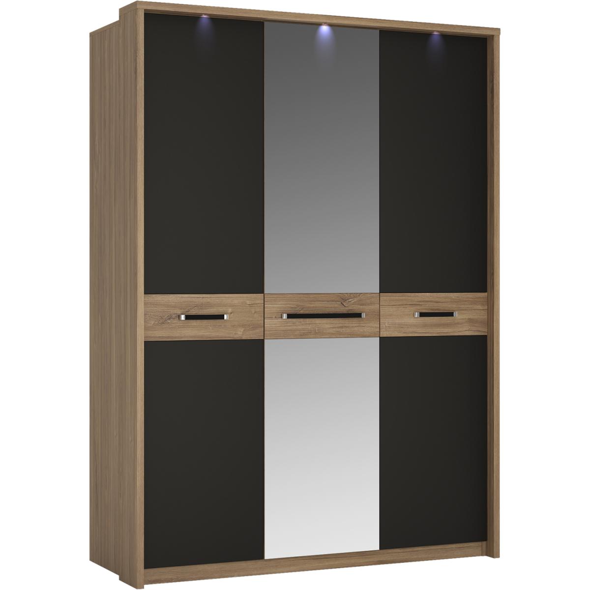 Jonas & James Orlando Three Door Wardrobe - Stirling Oak / black – image 7