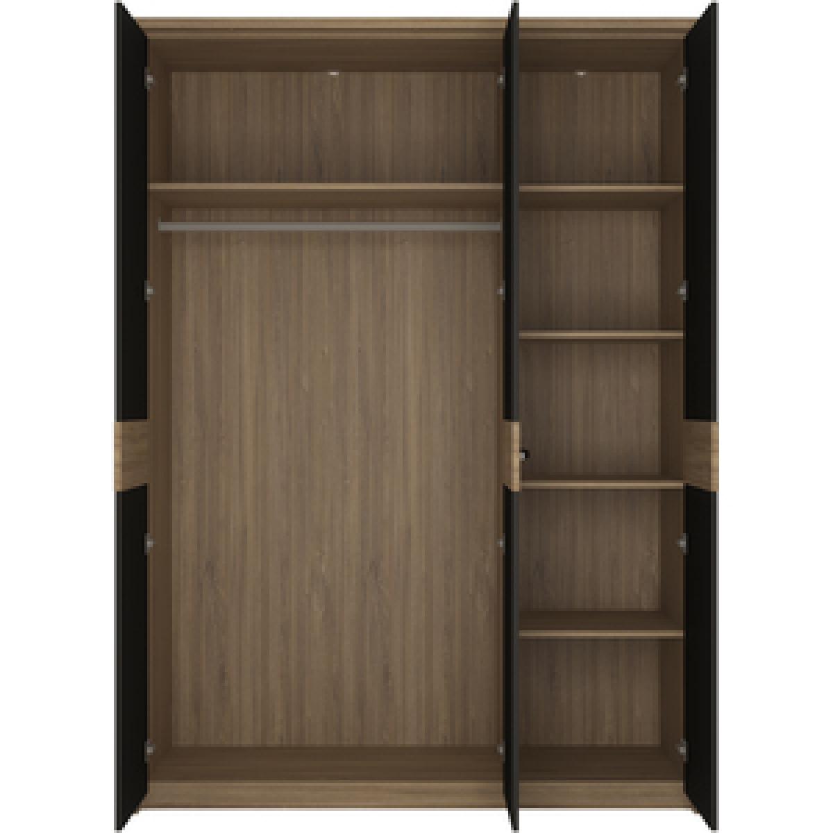 Jonas & James Orlando Three Door Wardrobe - Stirling Oak / black – image 8