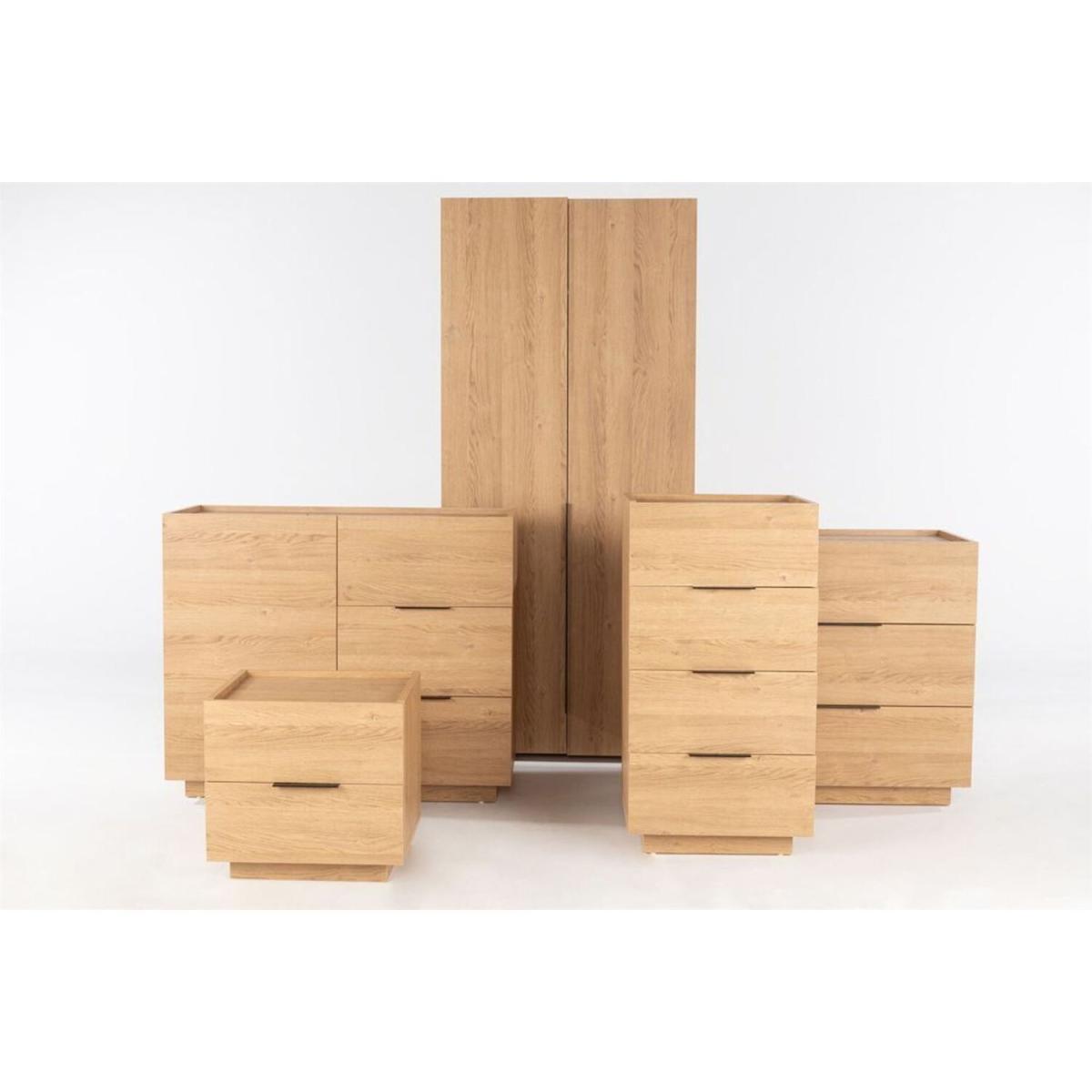 Luke 3 Door Wardrobe - Oak – image 2