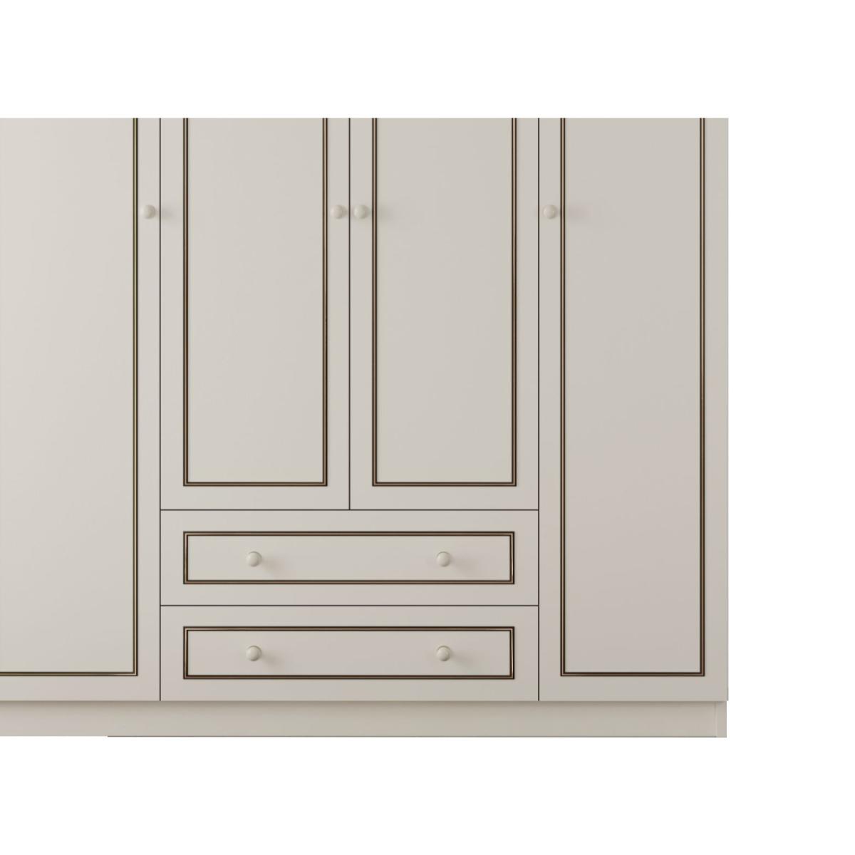 CLEMENT 4 Door 2 Drawer Wardrobe - White – image 4