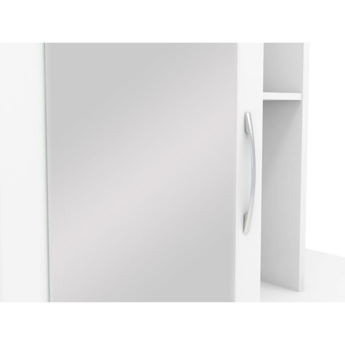 Nevada Mirrored Open Shelf Wardrobe - Oyster Gloss, Light Oak / Oyster Gloss, Light Oak – image 5