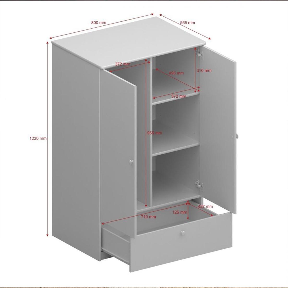 Steens For Kids 2 Door Wardrobe - Grey – image 5