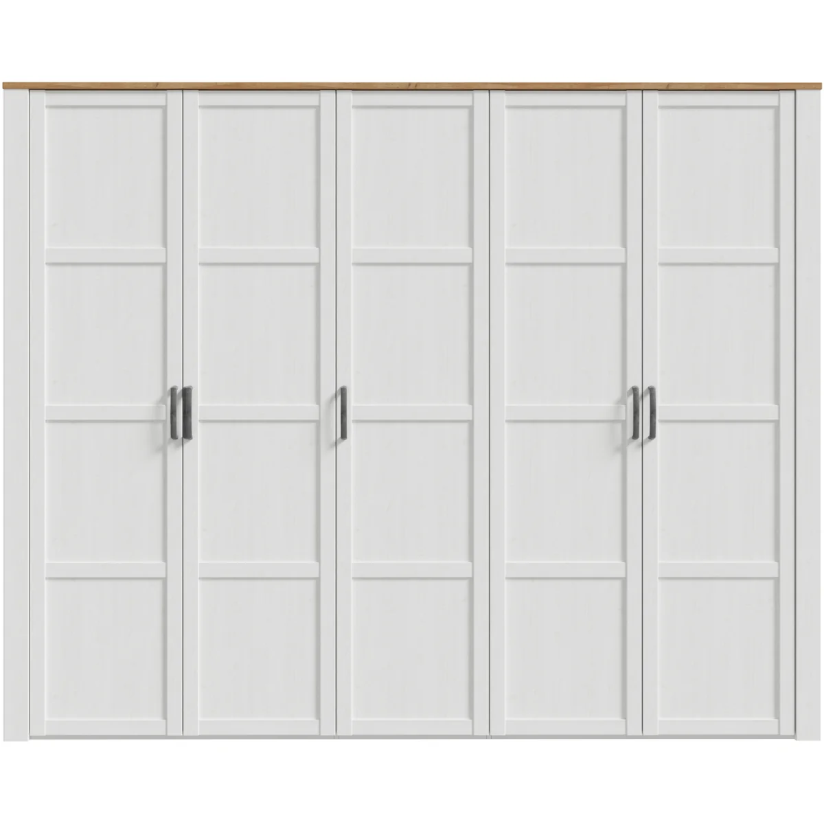 Bohol 5 Door Wardrobe in Riviera Oak/White - Riviera Oak & White – image 3