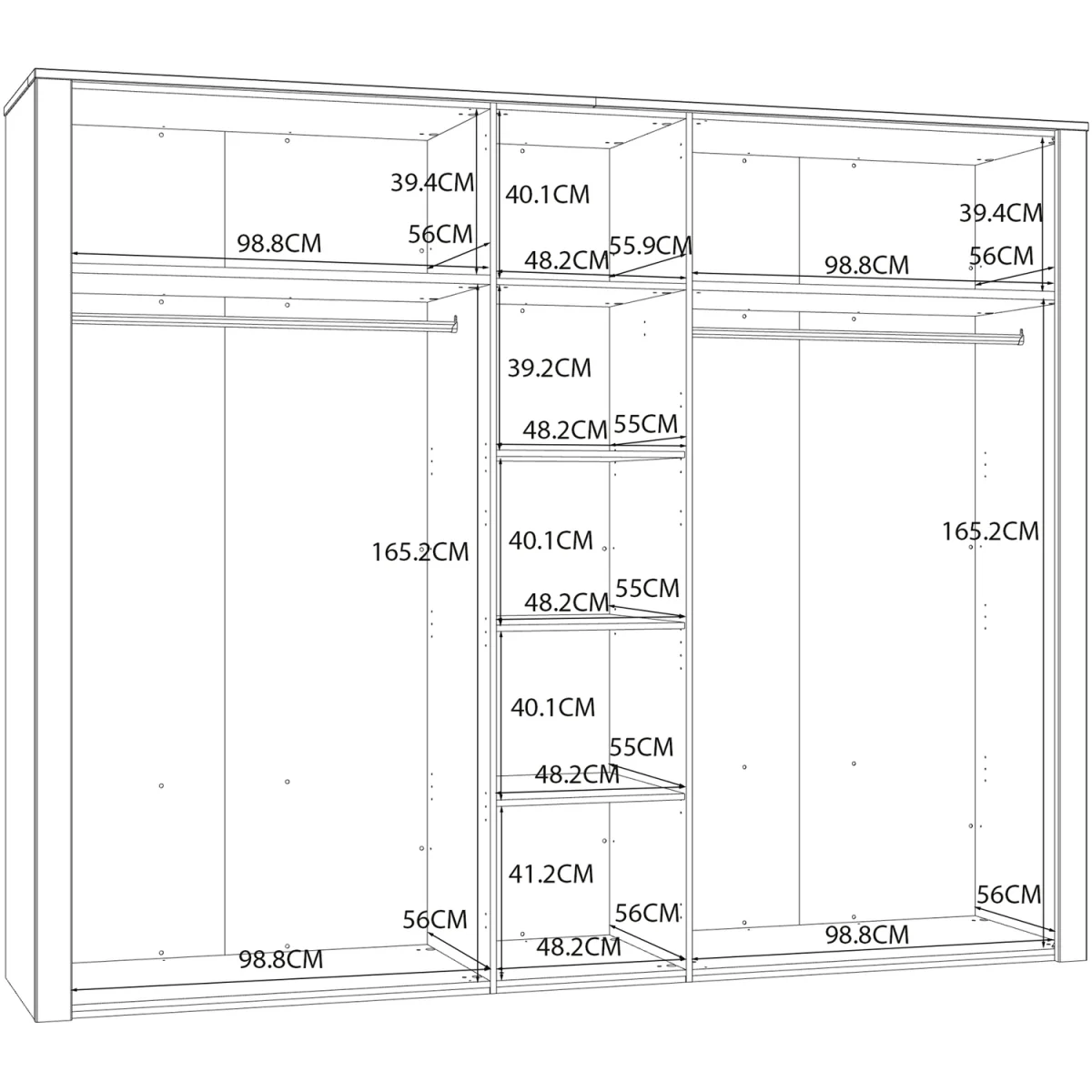 Bohol 5 Door Wardrobe in Riviera Oak/White - Riviera Oak & White – image 6