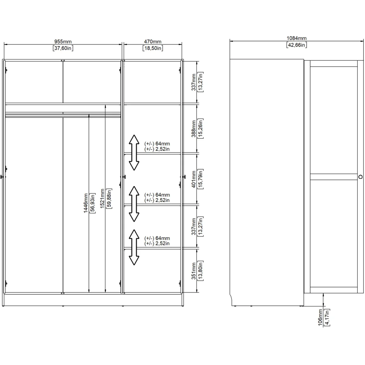 Brande Wardrobe 3 Doors - Jackson Hickory – image 13
