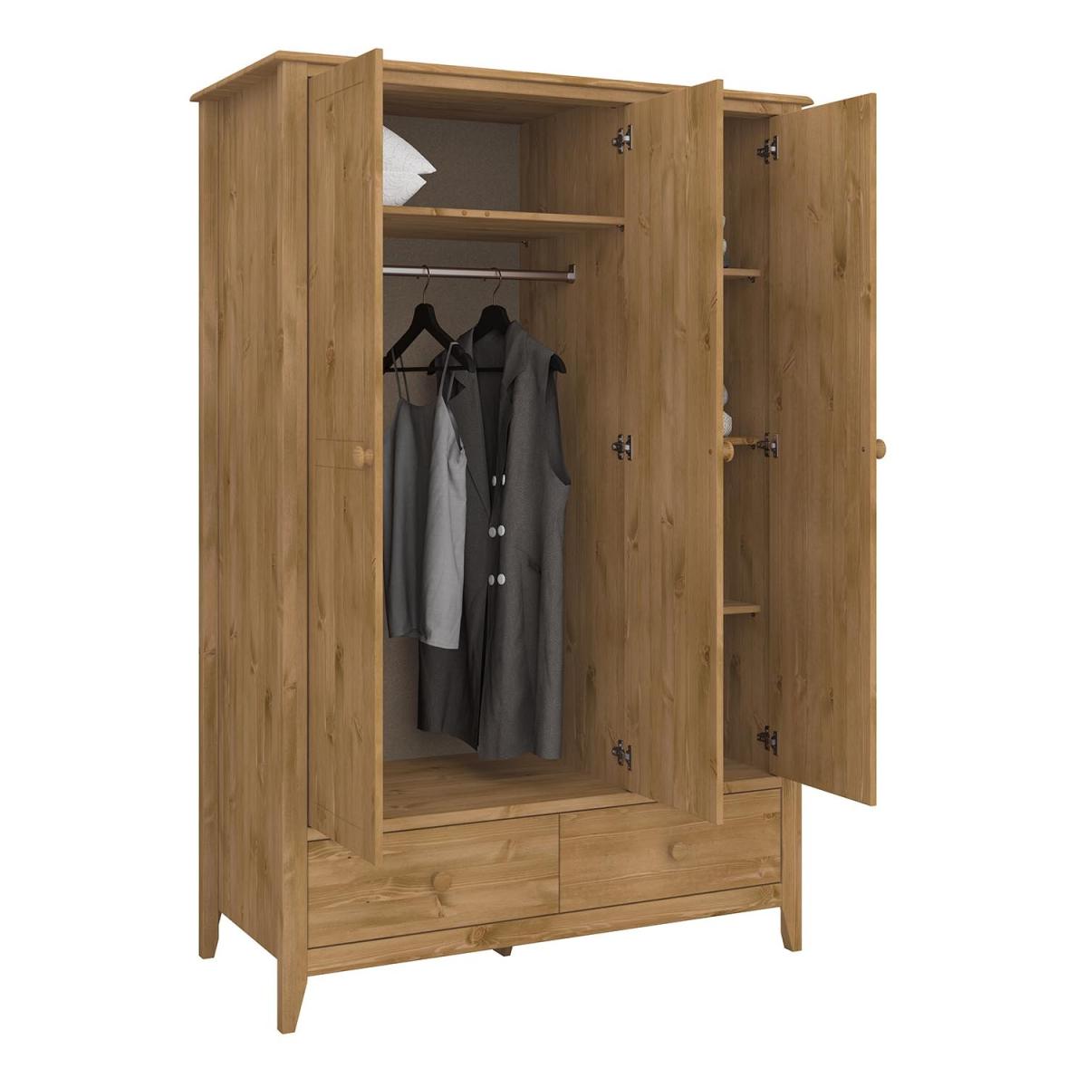 Heston 3-Door Wardrobe - Pine – image 5