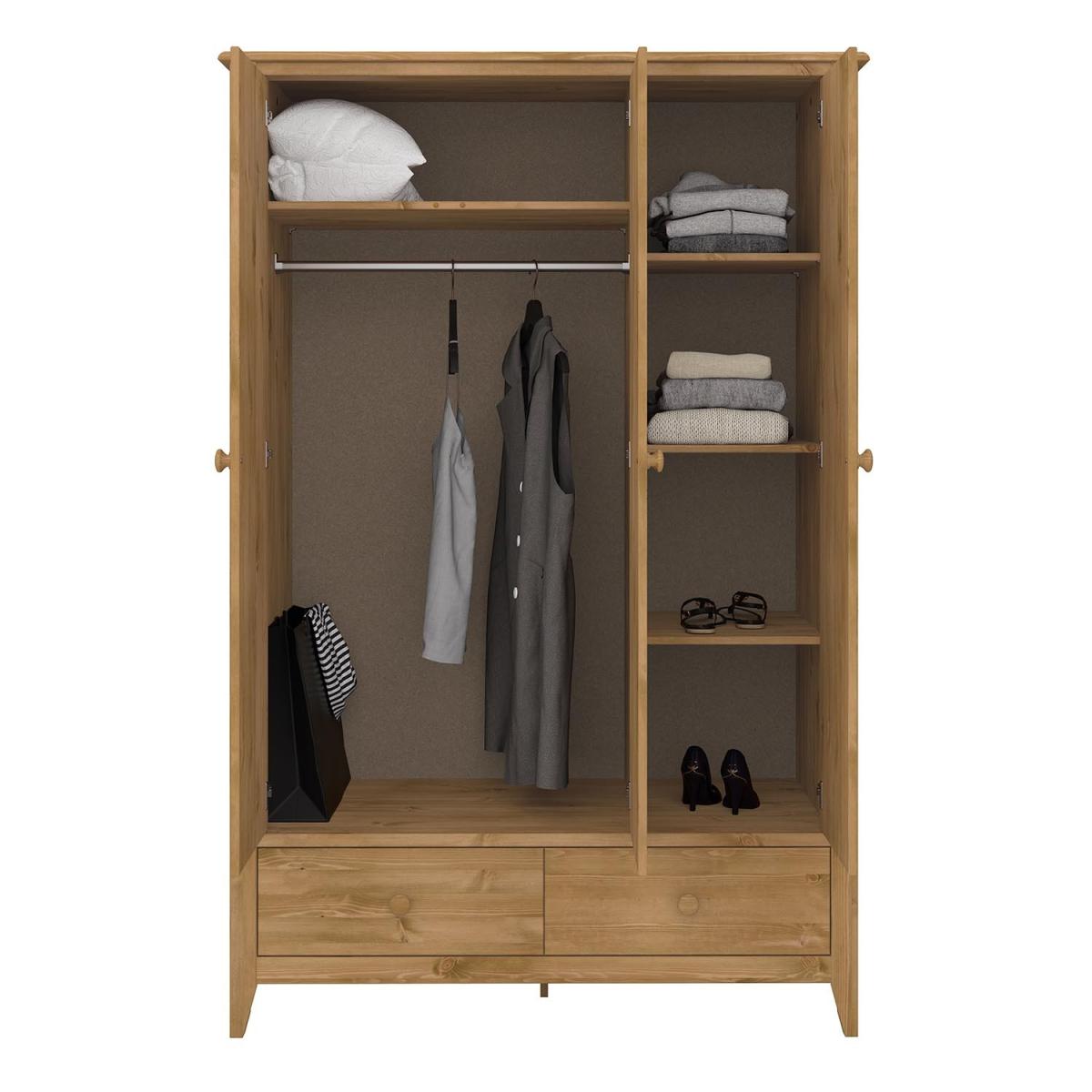 Heston 3-Door Wardrobe - Pine – image 6